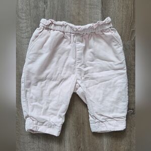 GAP Light Pink Corduroy Ruffle Waist Jogger Pants